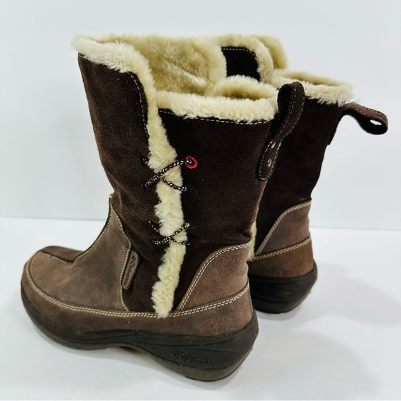 🩷 COLUMBIA WOMENS SIZE 8.5 SHERPA 10 1/2” H PULL ON BOOTS GREAT CONDITION - Picture 8 of 10